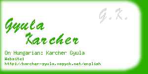 gyula karcher business card